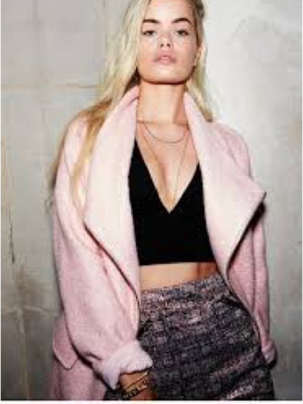 Lovers + Friends Light‎ Pink Draped Trench Coat